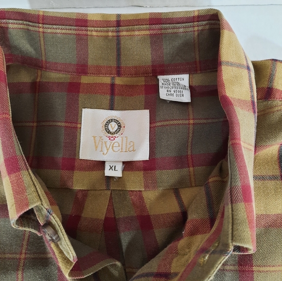 Viyella Cotton Wool Long Sleeve Plaid Shirt - Picture 5 of 5